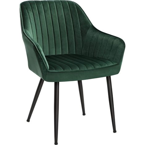 Chaise Salle à Manger, Fauteuil en Velours, avec Accoudoirs (1/5)