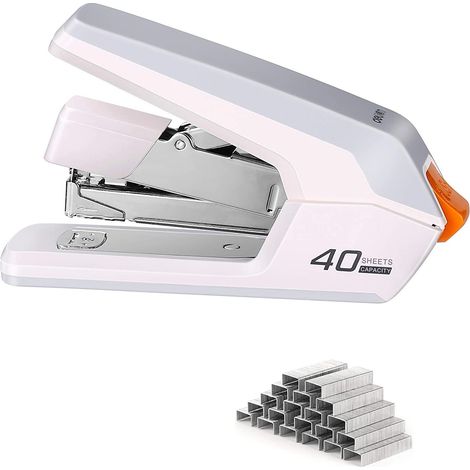 Agrafeuse de bureau sans effort, capacité de 40 à 50 feuilles, agrafage à une main, agrafeuse ergonomique robuste et facile à charger (1/5)