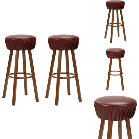 Chaises de bar lot de 2 marron similicuir - Chaise De Bar - Chaise Industrielle - Tabouret De Comptoir - Mobilier Retro - Décoration Intérieure (1/5)