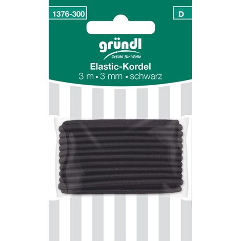 Gründl Elastic-Kordel schwarz Handarbeit