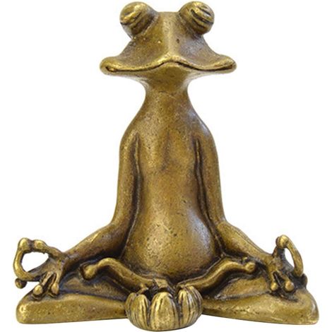 Statuette Grenouille - Fonte - Méditation Yoga - Décoration Intérieure Extérieure - Bureau Jardin Salon - Lot de 1