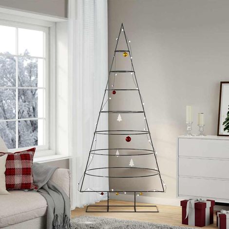 Sapin de Noël en métal-Arbre de Noël-Décoration de Fête pour Noël noir 210 cm 434324 (1/5)