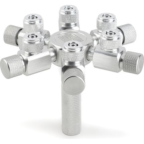 Régulateur de CO2 pour aquarium avec distributeur et vanne de réglage fin à aiguille pour régulateur de CO2 à 6 sorties (1/5)