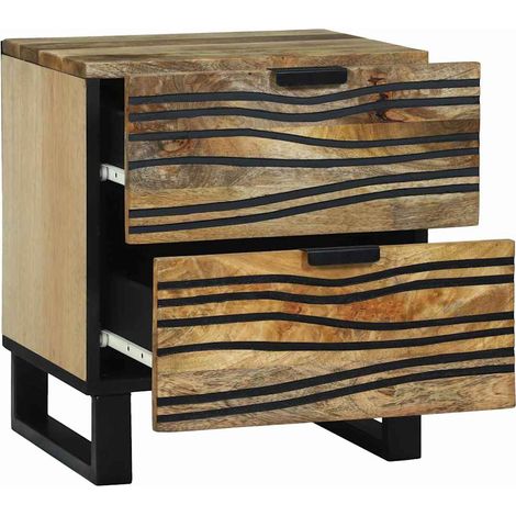 Maison Exclusive - Nachttisch Natur 40 x 33 x 46 cm Holzwerkstoff (1/5)