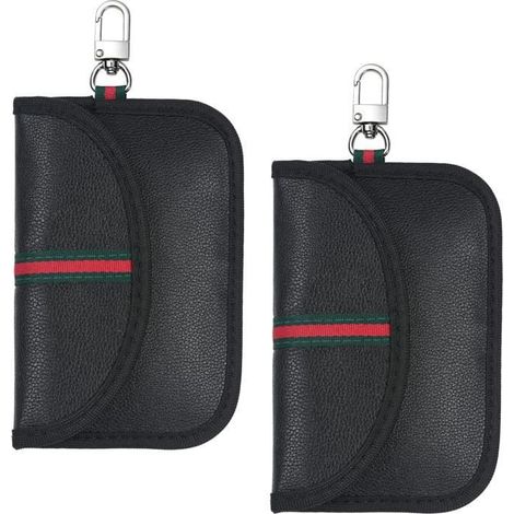 Pochette de protection pour clé de voiture (2 pochettes), étui de protection universel (noir).