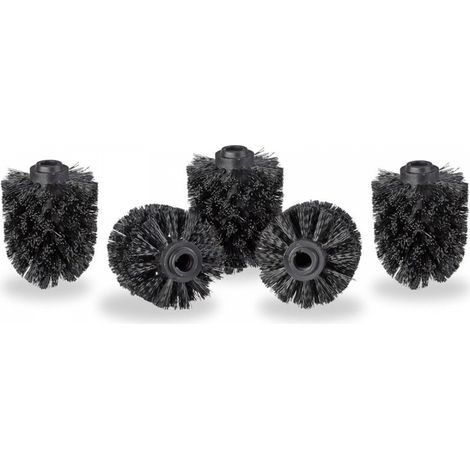 Tête de rechange pour brosse WC en plastique noir 7 x 7 x 9 cm (1/5)
