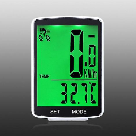 Ordinateur De Vélo LCD - Écran 2,8 Pouces - Étanche - Vitesse - Odomètre - Affichage Température Et Temps - 1 Pièce - Noir