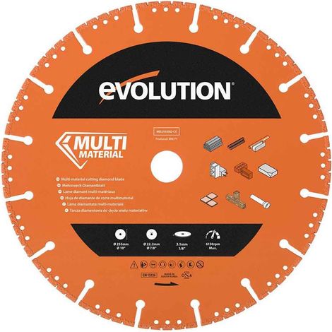 Evolution 255mm Heavy Duty Segmented Edge Diamond Demolition Disc Cutter Blade with 22.2mm Bore and 16 Teeth