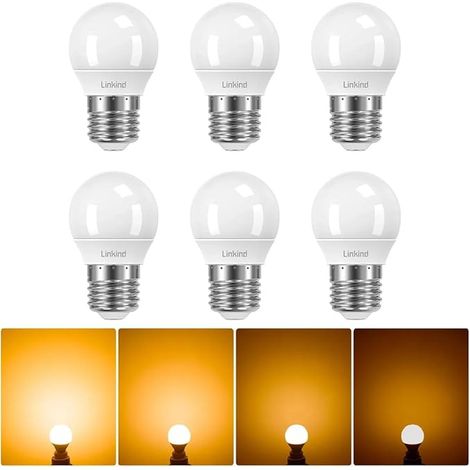 Ampoule LED E27 Dimmable, 4.2W Équivalent à 40W, Blanc Chaud 2700K 470lm, Ampoules Mini Globe G45 avec Culot à Vis Gros, Lampe Intensité Variable 220-240V, (1/2)