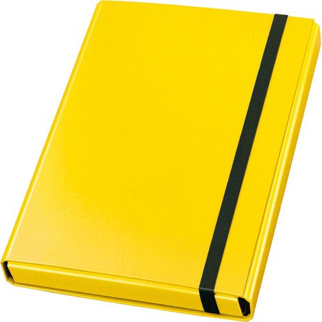 Boîte de rangement format A4 avec élastique, jaune (1/2)