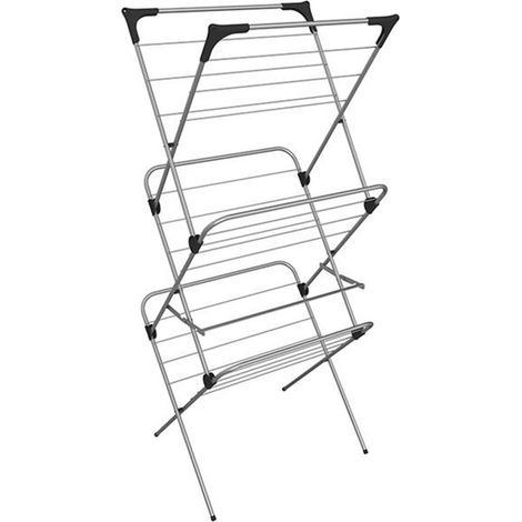 Vileda Sprint 3 Tier Foldable Clothes Airer 15m Fh159127 Silve...