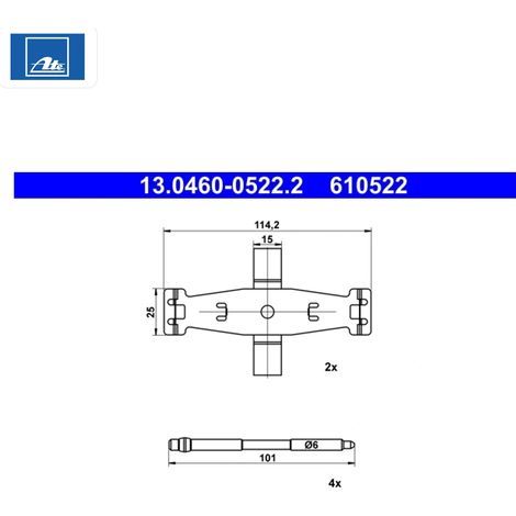 Kit d'accessoires, plaquette de frein à disque ATE 13.0460-0522.2 MERCEDES-BENZ