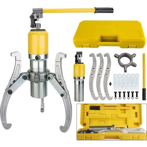 20T Trois mâchoires Moyeu de roue hydraulique Extracteur de roue polaire Roulement Engrenage Séparateur de moyeu de roue Outil de garage Arbre d'entraînement hydraulique pour arbres articulés (1/5)