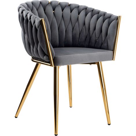 Samtstuhl, gewebt, COFTON Gold, Graphit