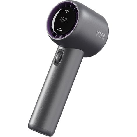Fan Turbo Fan Handheld Ventilateur à main haut débit puissant avec affichage numérique, appareil de refroidissement extérieur multifonctionnel, accessoire de plage pour les pères, occasions intérieu (1/5)
