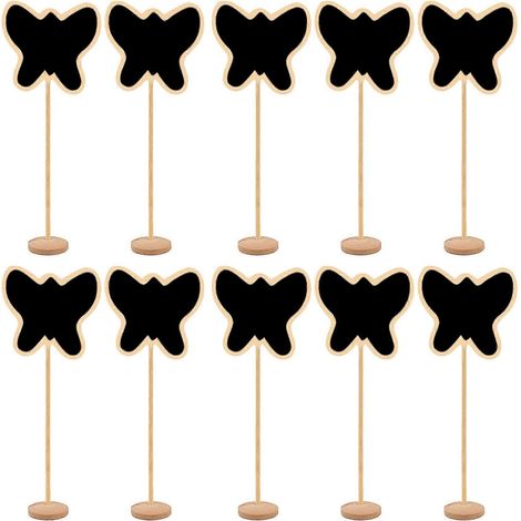 Lot de 10 petits panneaux ardoise avec support pour mariage, baby shower, étiquettes de prix, numéros de table pour boulangeries (1/5)