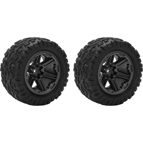 2 pneus en caoutchouc pour voiture télécommandée avec adaptateur hexagonal, série 1/8 1/10, haute vitesse tout-terrain (1/5)