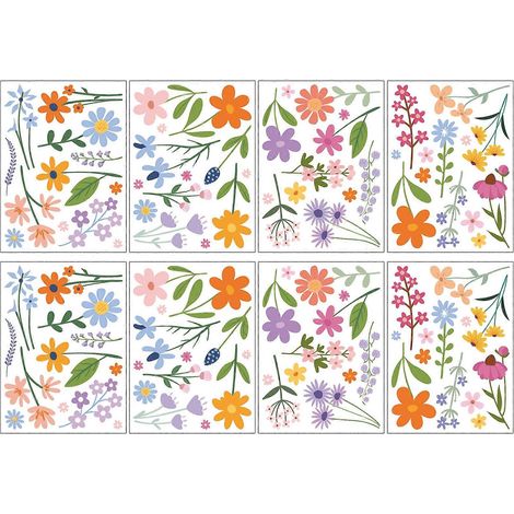 8 feuilles de papier peint à motifs floraux, résistantes à l'eau, pour une utilisation quotidienne à la maison et dans la cuisine. - A (1/5)