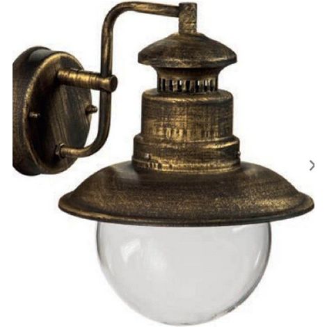 Applique da esterno verso il basso Green Light gea ip44 e27 nero - oro
