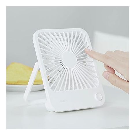 Ventilateur de bureau blanc, petit ventilateur USB silencieux, mini ventilateur portable rechargeable, ventilateur personnel pliable et inclinable à (1/5)