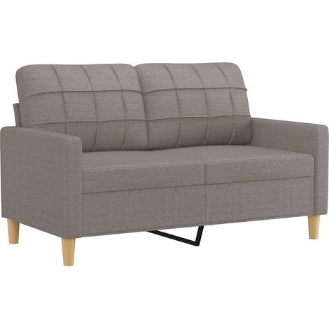 Canapé  Sofa à 2 places Taupe 120 cm Tissu (1/5)