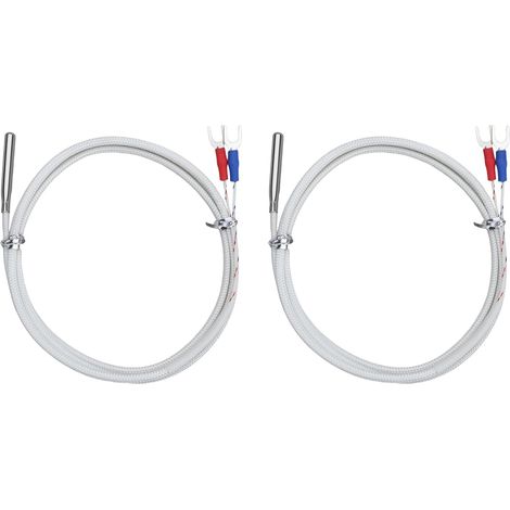 Lot de 2 Sondes de Température à Thermocouple PT100 4x30 Mm Fil de K 0-800 °C pour La Surveillance des Processus Industriels en Laboratoire (1/5)