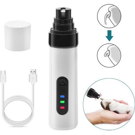 Broyeur à griffes pour chien, coupe-griffes pour chien avec  lumières LED, super silencieux, électrique rechargeable, pour chiens et chats de petite, moyenne et grande taille (1/5)