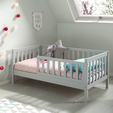 Lit 70x140 sommier inclus Vipack Tod - Gris (1/3)