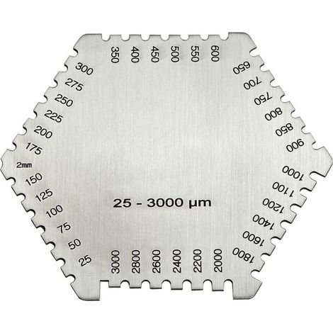 Stainless steel hexagonal comb for painting and coating (25-3000 µm), wet film thickness gauge (1/5)