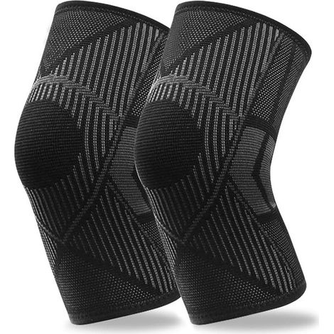 Set di 2 ginocchiere compressive per dolori articolari, lesioni al menisco, artrosi e infortuni sportivi.