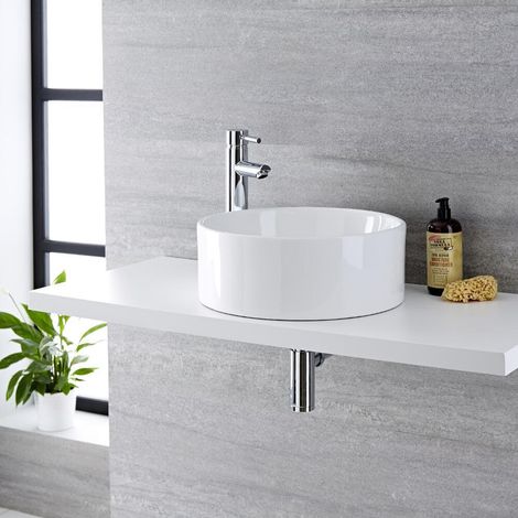 Ensemble Vasque Ronde Covelly Ø40CM & Mitigeur Haut Mirage
