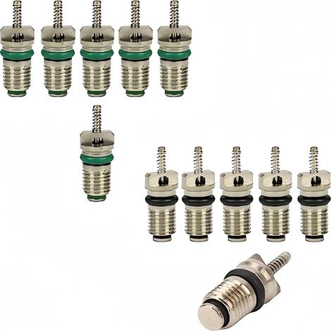 Kit de 12 noyaux de valve de climatisation R134A pour voiture, noyaux de valve de réfrigérant de climatisation, noyaux de tige haute pression anti-fuite pour système de climatisation (1/5)
