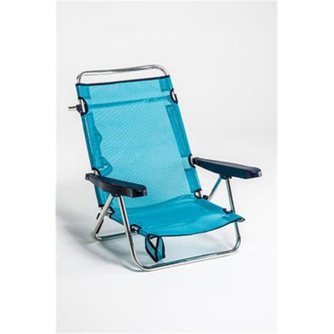 Chaise/Lit Fibraline en Aluminium avec Poignée
