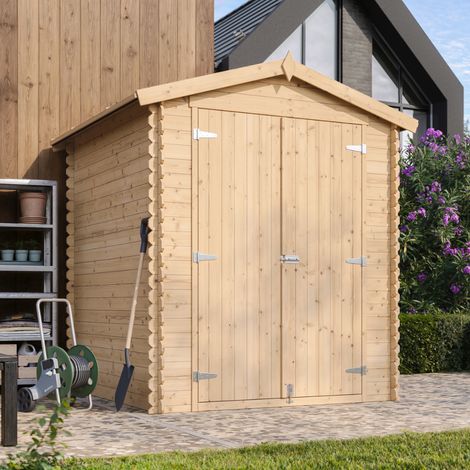 TIMBELA M320C1+M320G Gartenhaus Holz 2,82 m² Aus Kiefer/Fichte, Geräteschuppen 19 mm Wandstärke, Gerätehaus Holz für Gartenwerkzeug, Fahrradschuppen mit imprägniertem Holzboden