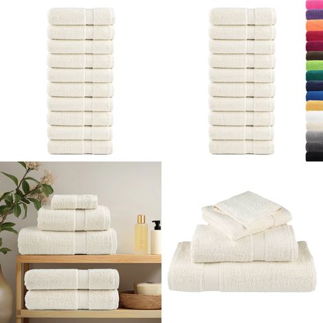 Premium-Duschtücher SOLUND 10 Stk. Cremeweiß 70x140 cm 600 g/m² - Baumwolle - Cremeweiß (1/5)