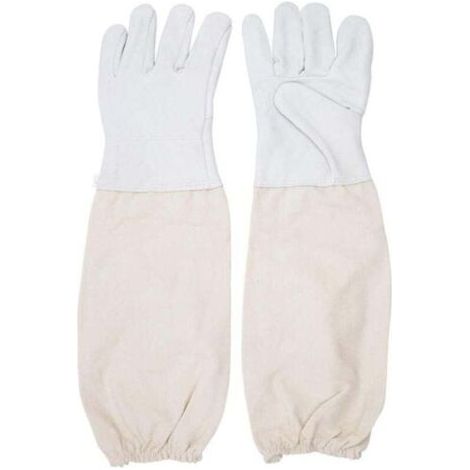 [JAMAIS UTILISÉ]Gants de Protection en Peau de ChèVre Pour Apiculteur Avec Manches VentiléEs ModèLe Universel Gants en Cuir pour Apiculteur Outils D\'Apiculture (1/4)