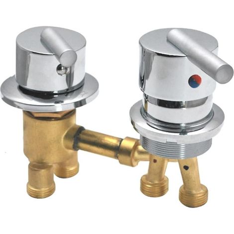 2/3 Voies Robinet De Baignoire En Laiton,Robinets De Bain Entraxe 10cm/12,5cm,Mitigeur Salle Bain Pour Cabine Ou Hammam (2 Voies,12.5cm) (1/5)