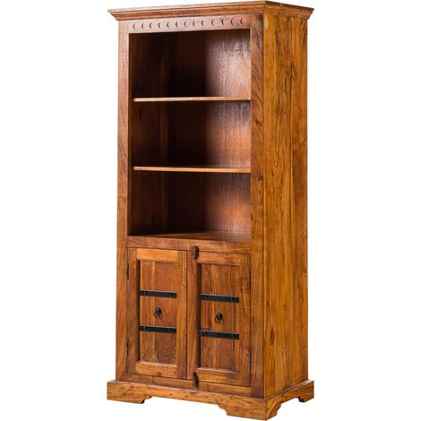 scaffale in legno di Acacia 84x50x183 miele dorato laccato OXFORD 0406