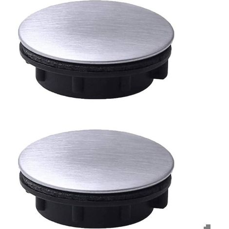 2pcs évier Ruban Trou Couvercle en Acier Inoxydable Robinet Trou Couvercle évier Trou Plaque Bouchon Bouchon pour 1.2-1.6in/31-40mm (1/4)