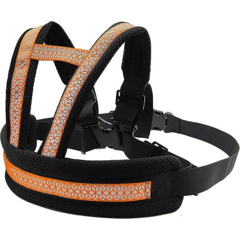 Ceinture de sécurité auto réglable avec bande réfléchissante, harnais moto compatible avec les enfants, orange (1/2)