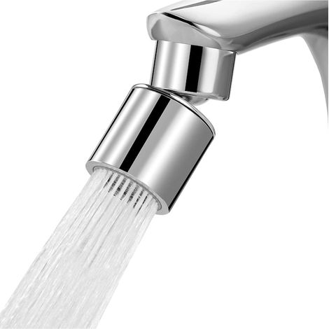 Aérateur de robinet pivotant, Darklove, rotation à 360°, fonction économiseur d'eau, 2 jets d'eau, installation facile, 2,7 x 2,7 x 4,7 cm, argent (1/5)