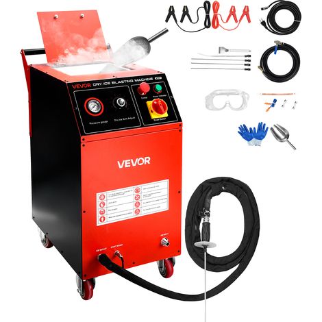 VEVOR Macchina per Sabbiatura a Ghiaccio Secco, Capacita 7,5 kg, con 4 Ugelli, Pressione e Quantita di Ghiaccio Secco Regolabili, Pulitore a Sabbiatura Mobile per Auto, Navi, Aviazione (1/5)