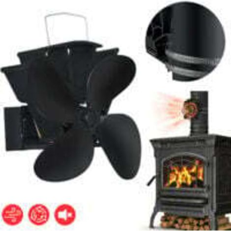 Ventilateur suspendu pour poêle , ventilateur chauffant pour cheminée à 4 pales (1/4)