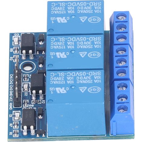 3-Kanal-Relaismodul, Hochspannungsrelaisplatine mit isoliertem Optokoppler, High-Low-Pegel-Trigger, 5 V (3,3 V kompatibel), 3 V–7 V Trigger (1/5)