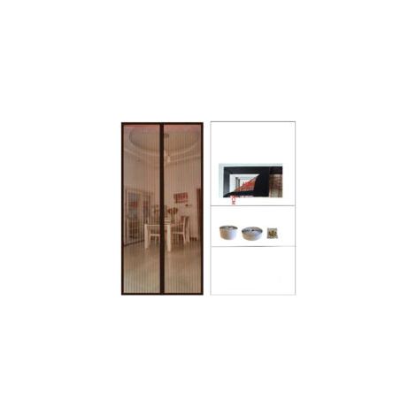 Rideau de porte contre insectes,Moustiquaire Porte Magnétique 80x210cm  (marron)