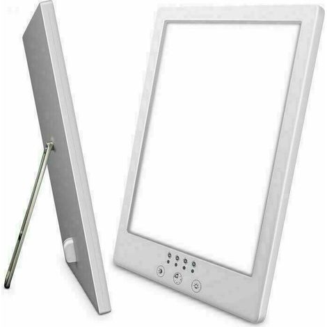 Lámpara de terapia de luz de 12000 Lux, LED sin rayos UV con brillo y temperatura de color ajustables, temporizador, control táctil, función de memoria, tamaño compacto para el hogar u oficina