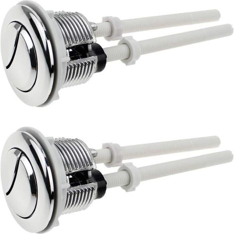 LaBlanc 2-teiliges Set mit Zweimengenspülung-Knopfleiste, 38 mm Standard, Chrom-Silber, Spülkastenknopf