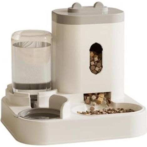 Distributeur Croquettes Chat/de Nourriture 2 en 1, Distributeur Automatique d'aliments et d'eau Animaux de Compagnie de Petite (1/4)