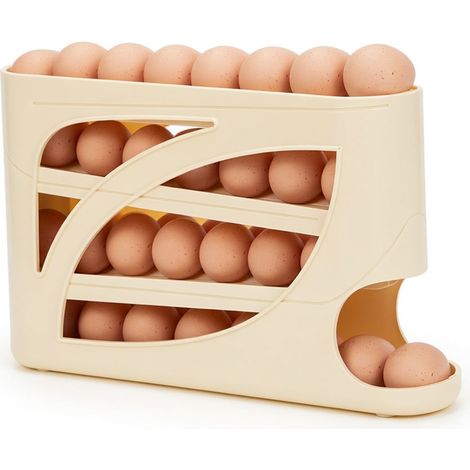 Boîte à œufs roulante pour réfrigérateur jaune crème jaune crème (1/5)