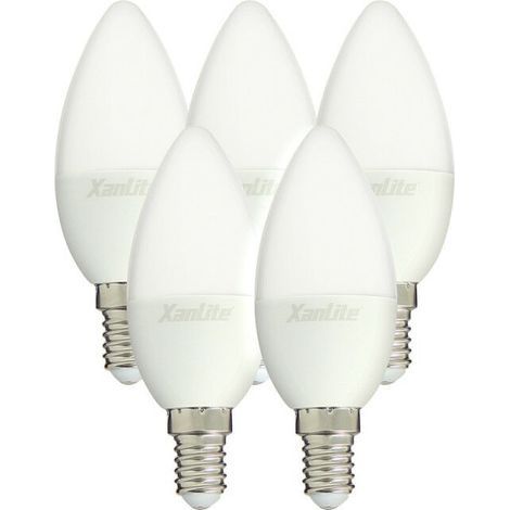 5 ampoules LED effet flamme E14, 5,5 W (équivalent 40 W), lumière blanc neutre, idéales pour ambiance chaleureuse et décoration intérieure (1/5)